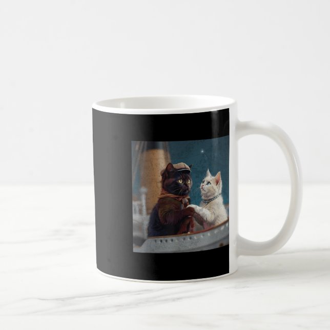 Mug Mème de chat drôle du film Titanic Rms bateau de c (Droite)
