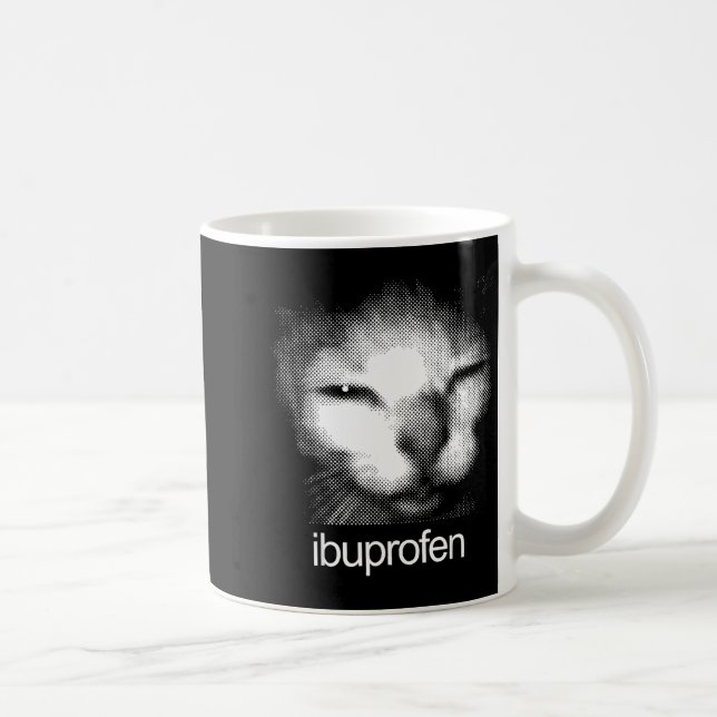 Mug Mème de chat drôle ibuprofène Rétro visage de chat (Droite)