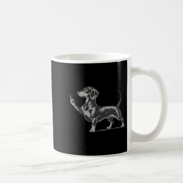 Mug Mème de chien teckel noir impoli drôle doigt d'hon (Droite)