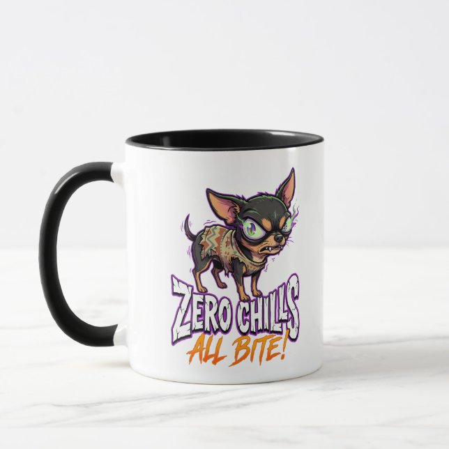 Mug Mème de Chihuahua sarcastique Zéro Froidure Toute  (Gauche)