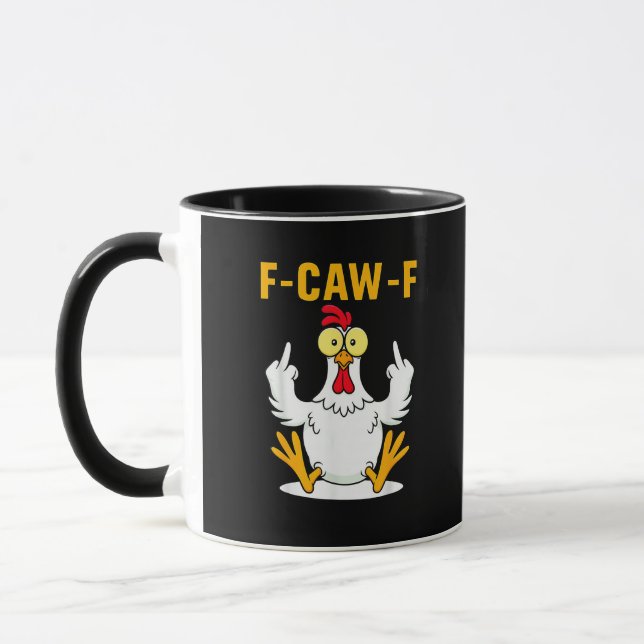 Mug Mème de coq citation F-Caw-F (Gauche)
