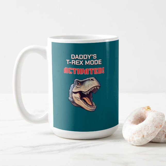 Mug Mème de dinosaure T-Rex mode Papa activé  (Avec donut)