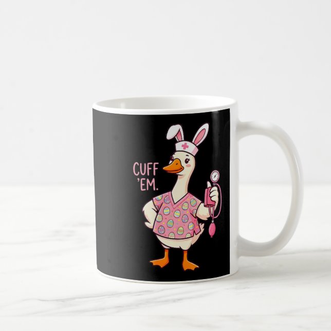Mug Mème de l'oie idiote drôle de Pâques Infirmière Cu (Droite)