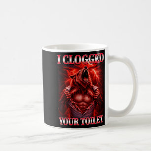 Mug Mème de loup alpha de toilettes bouchées drôle bra