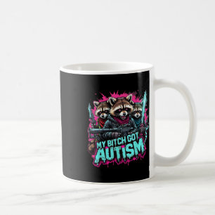 Mug Mème de raton laveur Mon autisme est cool Drôle de