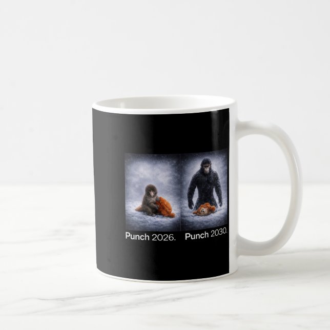 Mug Mème de singe mignon punch design d'animal drôle  (Droite)