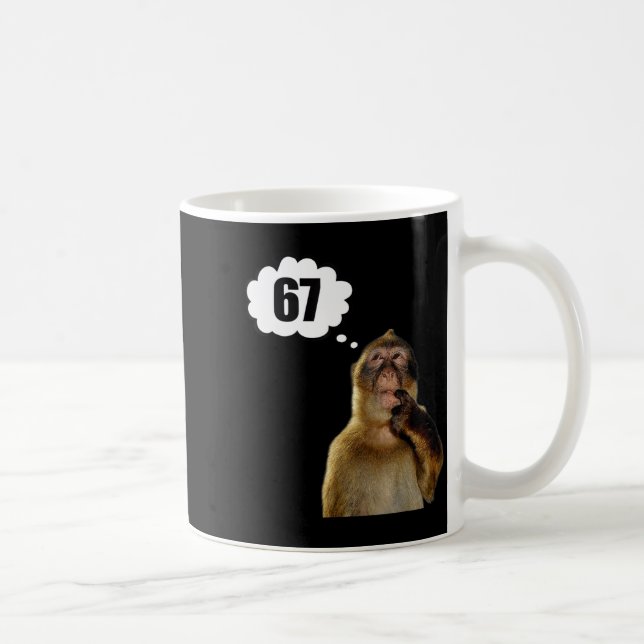 Mug Mème de singe pensant drôle Six Sept 6 7 Mème  (Droite)