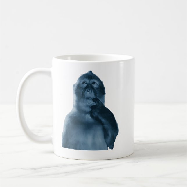 Mug Mème de singe pensif drôle Art sarcasme (Gauche)