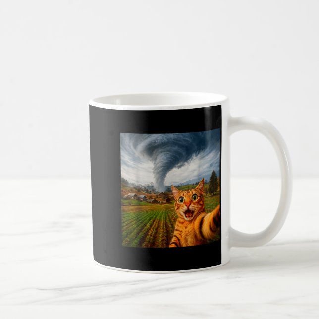 Mug Mème de Tornade de Selfie de Chat Drôle  (Droite)