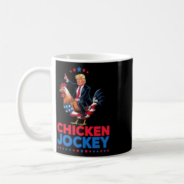 Mug Mème drôle de jockey de poulet Trump  (Gauche)