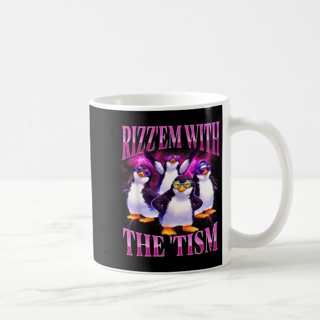 Mug Mème drôle de manchot rétro rizz em avec le tism  (Droite)