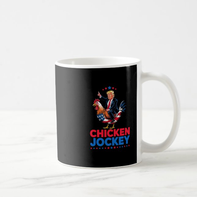 Mug Mème drôle de Trump Jockey de poulet (Droite)