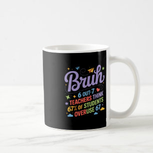 Mug Mème drôle des professeurs Bruh 67 Citation amusan