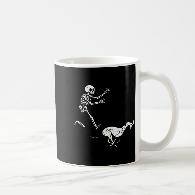 Mug Mème drôle Greyhound squelette courant Halloween  (Droite)