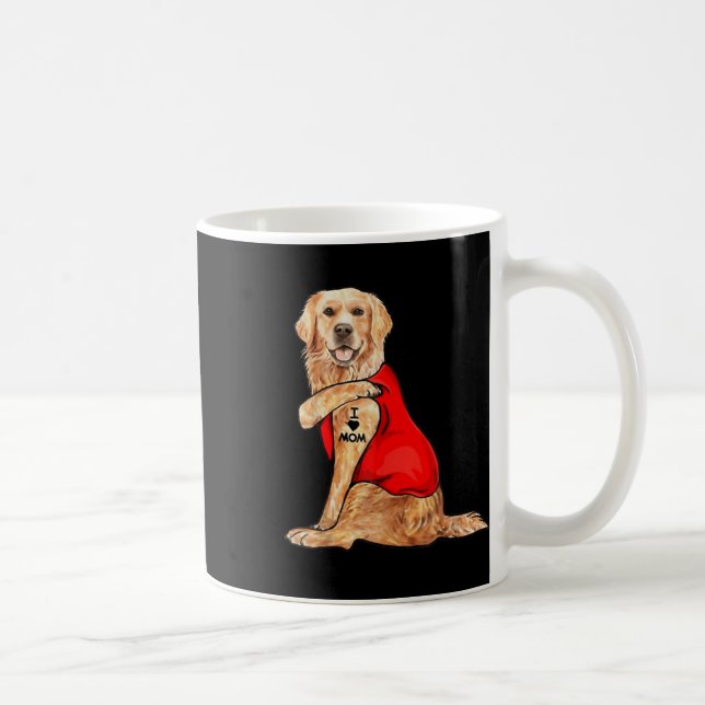 Mug Mème drôle mème mignon chien J'aime maman Tattoo c (Droite)