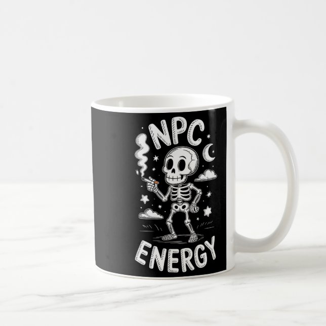 Mug Mème drôle squelette énergie Npc  (Droite)