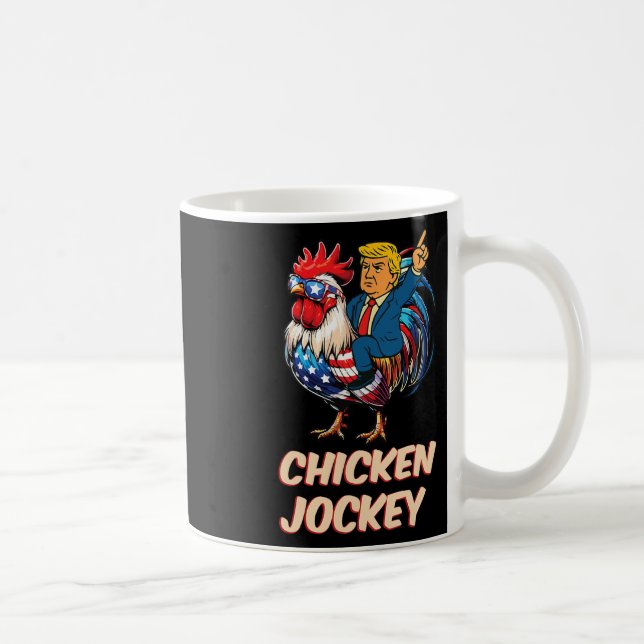 Mug Mème Drôle Trump Jockey de poulet (Droite)