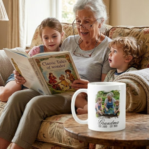 Mug Mémé Est écriture élégante noire photo personnalis