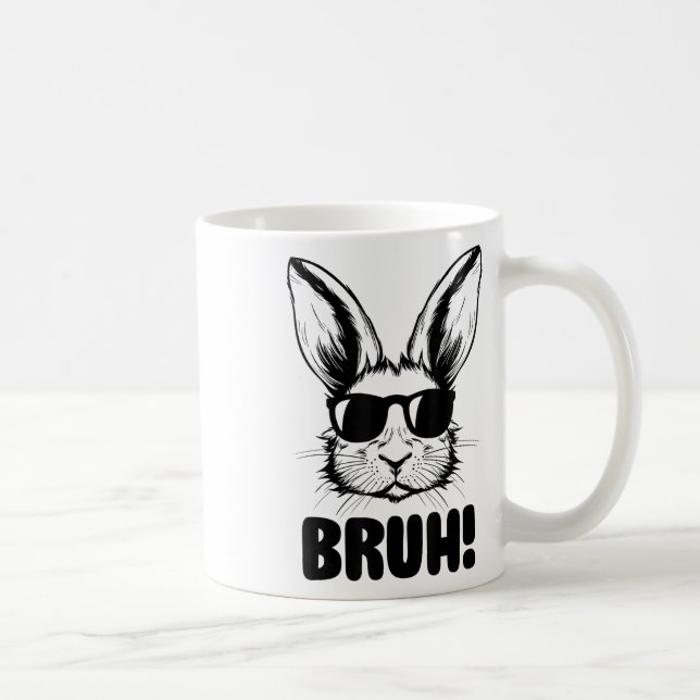 Mug Mème Graphique Drôle Jour de Pâques Bunny Bruh Pou (Droite)