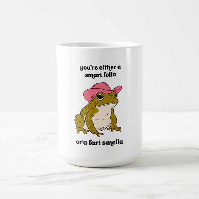 Mug Meme Grenouille Cowboy Mec Intelligent ou Odeur de (Centre)