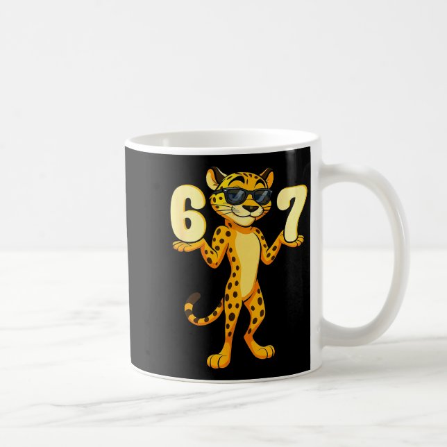 Mug Mème guépard 67 Six Sept Mains En Mouvement Enfant (Droite)