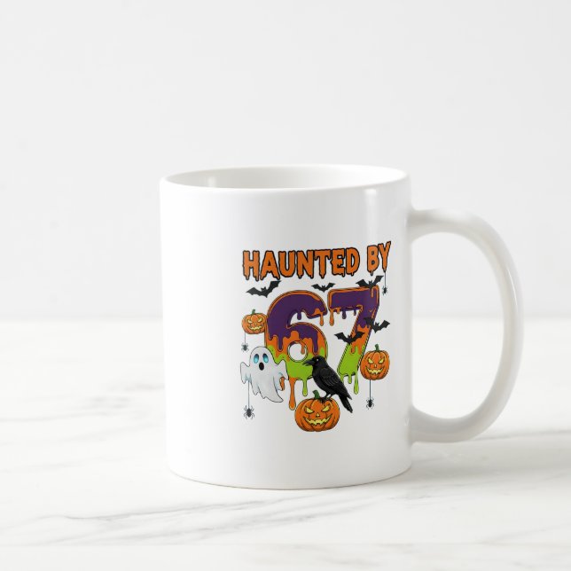 Mug Mème hanté 67 Six Sept 6-7 Blague drôle d'Internet (Droite)