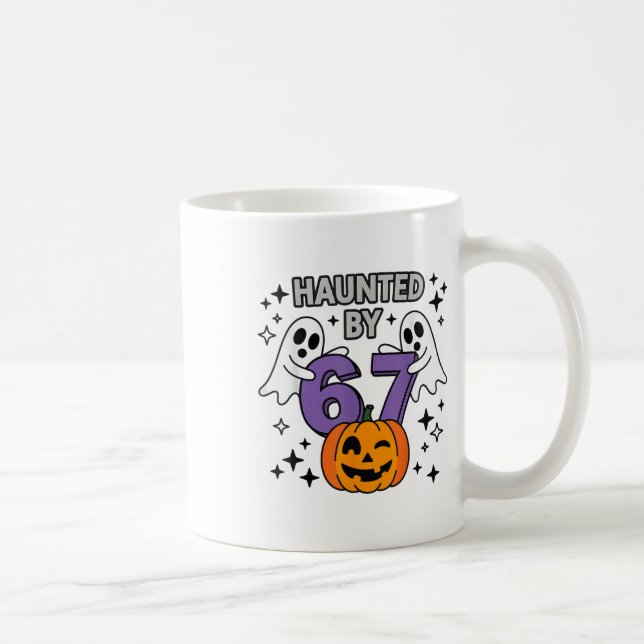 Mug Mème Hanté 67 Six Sept 6-7 Blague drôle d'Internet (Droite)