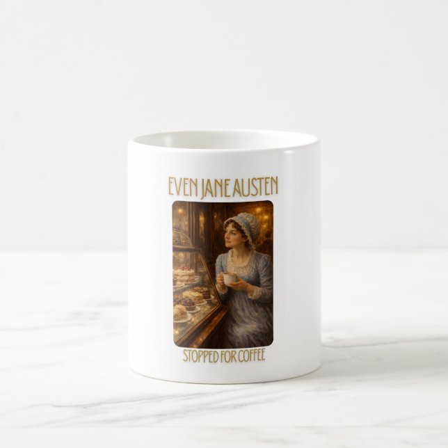 Mug Même Jane Austen S'arrêtait pour du Café (Centre)