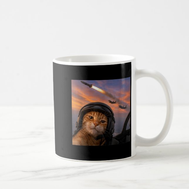 Mug Mème Kitty de l'escouade de selfie de pilote de ch (Droite)