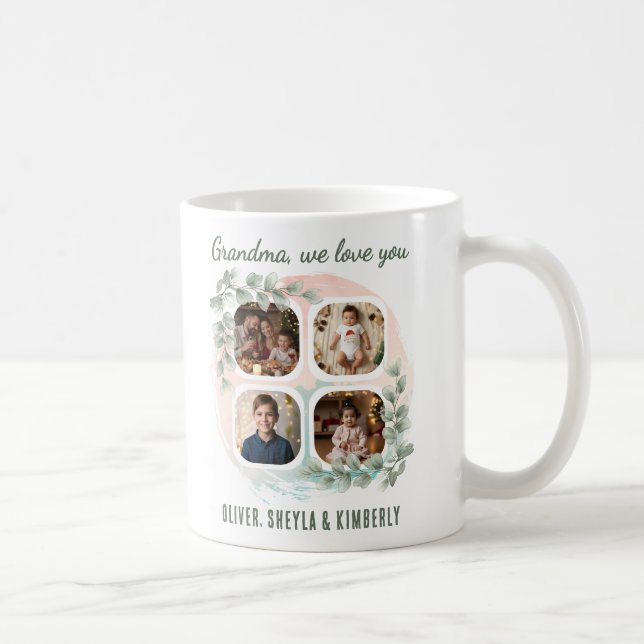 Mug Mémé nous t'aimons 6 Collage de photos Eucalyptus (Droite)