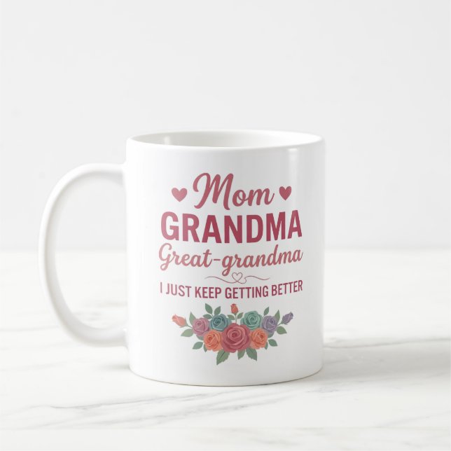 Mug Mémé pour femmes maman mémé arrière-grand-mère (Gauche)