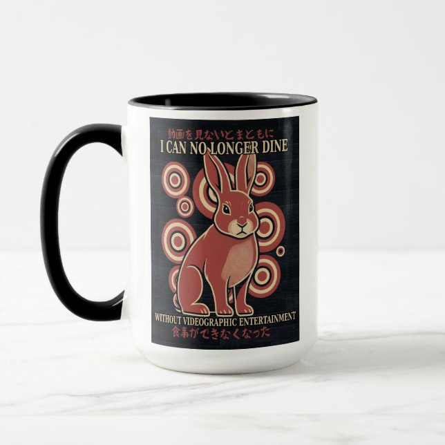Mug Mème vidéo éclectique de dîner de lapin japonais v (Gauche)