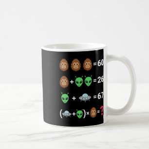 Mug Mème viral 6 7 Bigfoot Alien Ovni Équation algébri