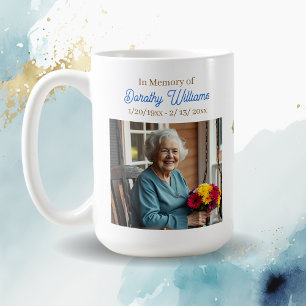 Mug Mémento commémoratif Croix d'or et Fleurs