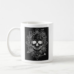Mug Memento Mori : Crâne et Mandala Floral à l'Art Lin