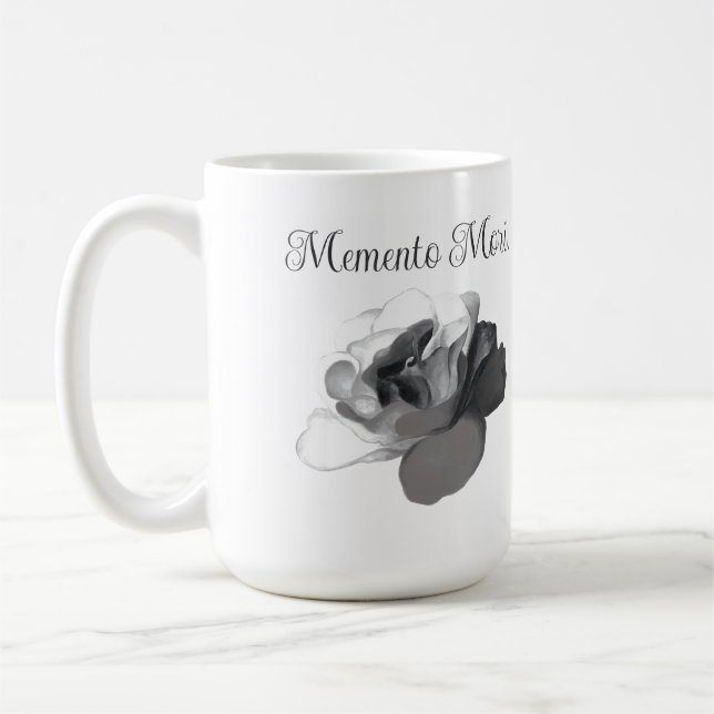 Mug Memento Mori Rose Blanche Esthétique Académique So (Gauche)
