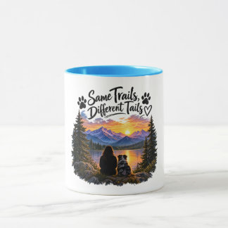 Mug Mêmes Sentiers, Différentes Queues Aventure Chien