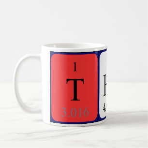 Mug Mémoire de nom de table périodique Theo