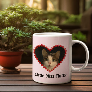 Mug Mémoire empreinte de patte photo rose personnalisé