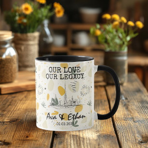 Mug Mémoire personnalisée de Dubaï - Line Art Landmark