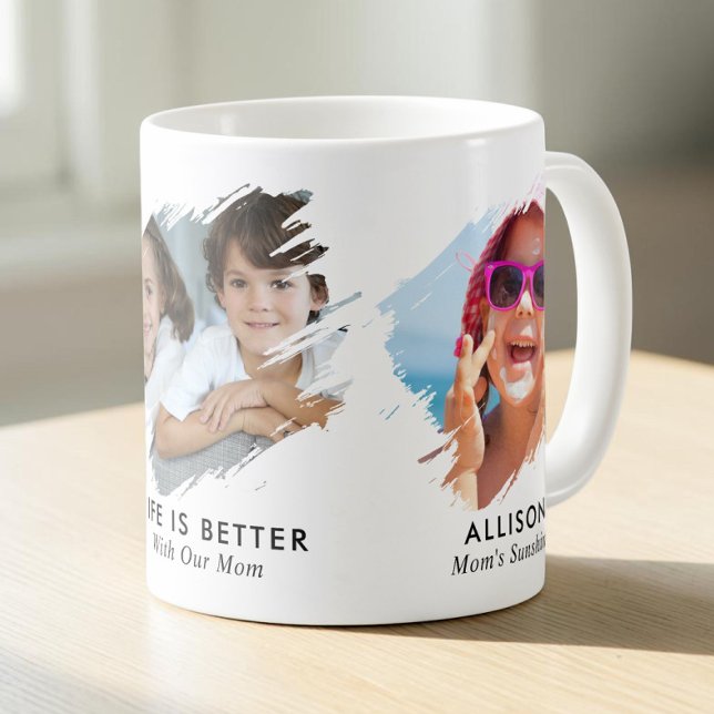 Mug Mémoire photo de maman 3 (Mom 3 Photo Memory Coffee Mug)