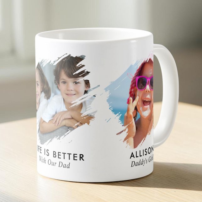 Mug Mémoire photo de Papa 3 (Dad 3 Photo Memory Coffee Mug)