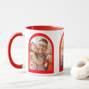 Mug Mémoires d'arche géométrique moderne Photo de fami