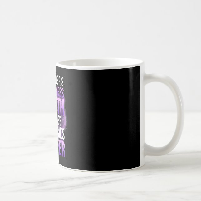 Mug Mémoires ruban violet mois de sensibilisation à la (Droite)