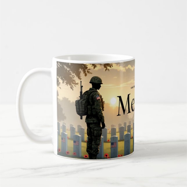 Mug Memorial Day Hommage oeuvre d'art - Honorer Americ (Gauche)