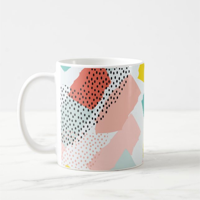 Mug Memphis brosse traits : motif vintage. (Gauche)