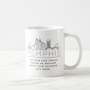 Mug Memphis   Stylisé City Skyline Custom Slogan