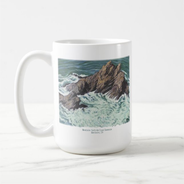 Mug Mendocino California Coast Seascape; imprimé, t-sh (Gauche)