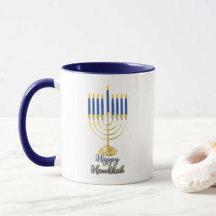 Mug Menorah avec lumière joyeuse Hanoukka