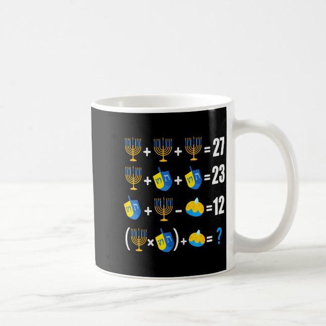 Mug Menorah de Hanukkah Dreidel Beignet Math Enseigner (Droite)